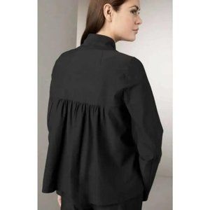 Eileen Fisher Washable Stretch Crepe Jacket Graphite Size XL Yoke Back